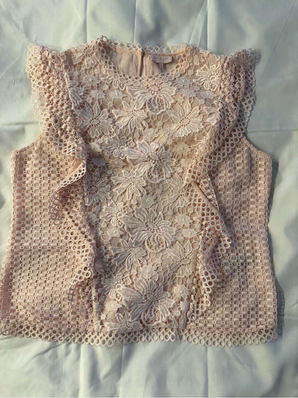 Ted Baker Floral Lace Ruffle Camisole - Blush